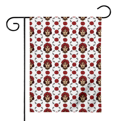 Calavera Girl Skull Pattern Print House Flag