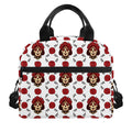 Calavera Girl Skull Pattern Print Insulated Lunch Bag