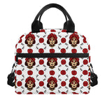 Calavera Girl Skull Pattern Print Insulated Lunch Bag
