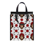 Calavera Girl Skull Pattern Print Insulated Lunch Tote