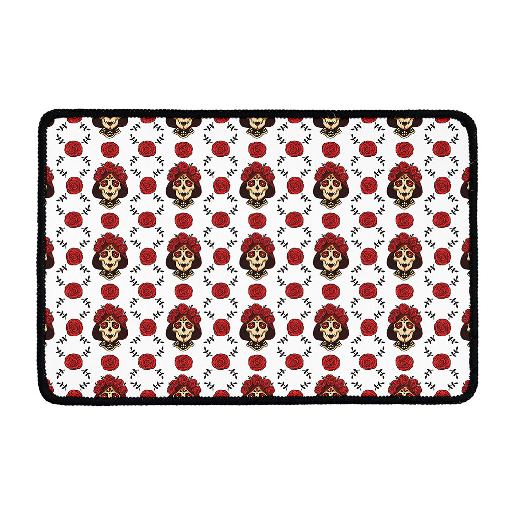 Calavera Girl Skull Pattern Print Kitchen Mat