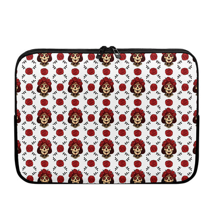 Calavera Girl Skull Pattern Print Laptop Sleeve