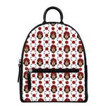 Calavera Girl Skull Pattern Print Leather Backpack