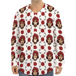 Calavera Girl Skull Pattern Print Long Sleeve Baseball Jersey