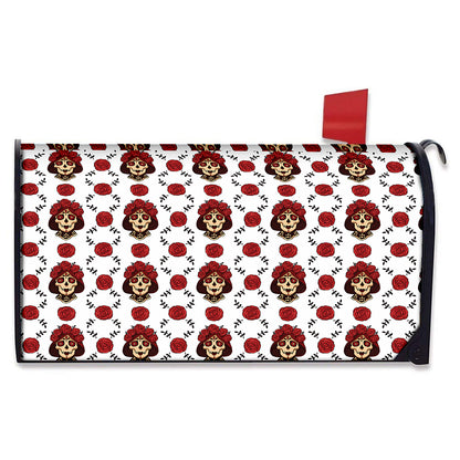 Calavera Girl Skull Pattern Print Mailbox Cover