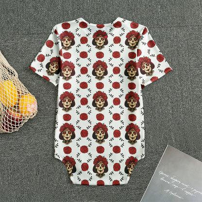 Calavera Girl Skull Pattern Print Men's Bodysuit