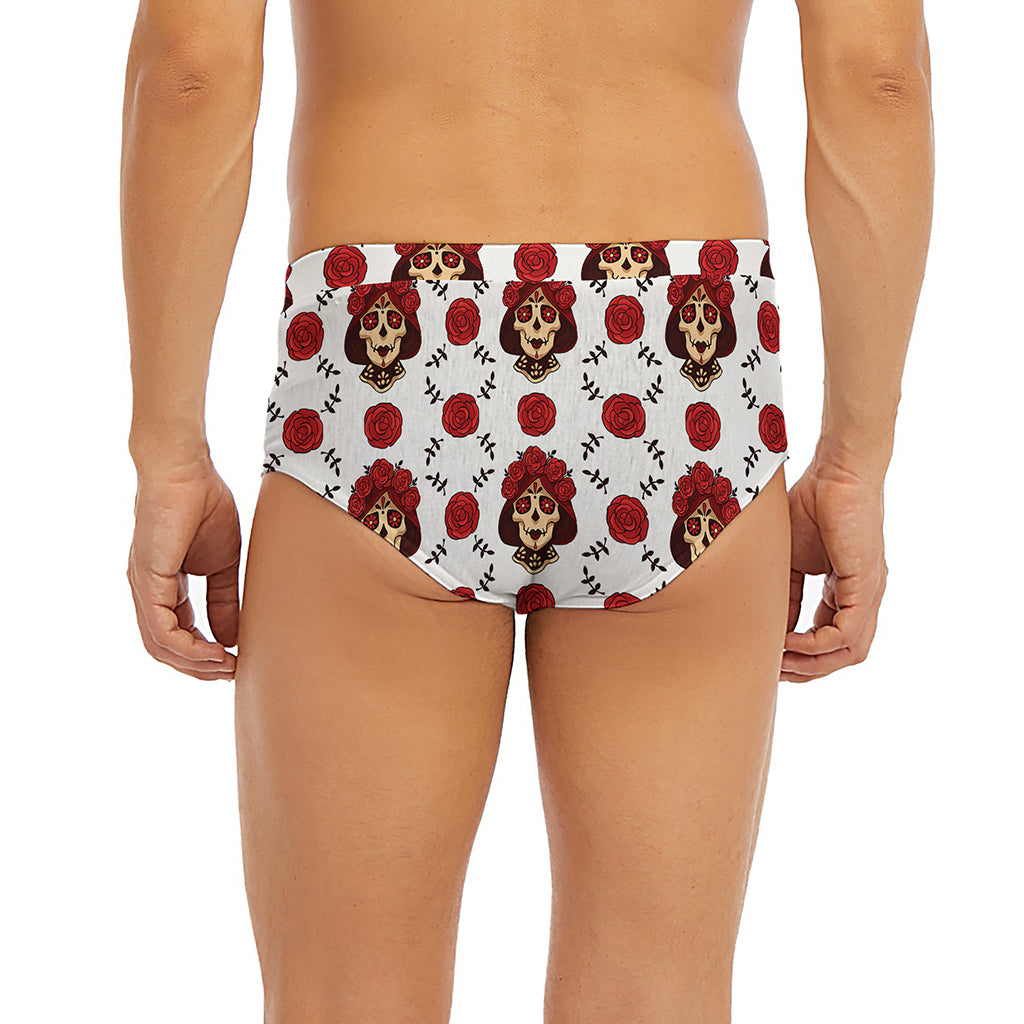 Calavera Girl Skull Pattern Print Men's Briefs