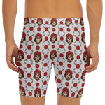 Calavera Girl Skull Pattern Print Men's Long Boxer Briefs