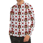 Calavera Girl Skull Pattern Print Men's Long Sleeve Rash Guard