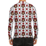 Calavera Girl Skull Pattern Print Men's Long Sleeve Rash Guard