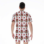 Calavera Girl Skull Pattern Print Men's Rompers