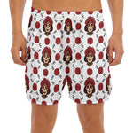 Calavera Girl Skull Pattern Print Men's Split Running Shorts