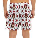 Calavera Girl Skull Pattern Print Men's Split Running Shorts