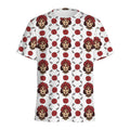 Calavera Girl Skull Pattern Print Men's Athletic T-Shirt