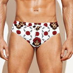 Calavera Girl Skull Pattern Print Men's Swim Briefs