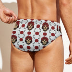 Calavera Girl Skull Pattern Print Men's Swim Briefs