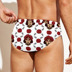 Calavera Girl Skull Pattern Print Men's Swim Briefs