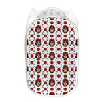 Calavera Girl Skull Pattern Print Mesh Laundry Hamper