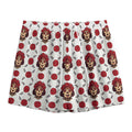 Calavera Girl Skull Pattern Print Mesh Shorts