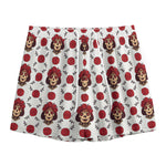 Calavera Girl Skull Pattern Print Mesh Shorts