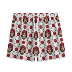 Calavera Girl Skull Pattern Print Mesh Shorts