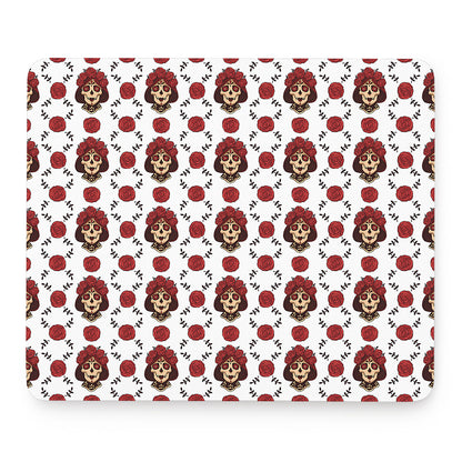 Calavera Girl Skull Pattern Print Mouse Pad