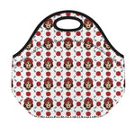 Calavera Girl Skull Pattern Print Neoprene Lunch Bag