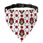 Calavera Girl Skull Pattern Print Over The Collar Dog Bandana
