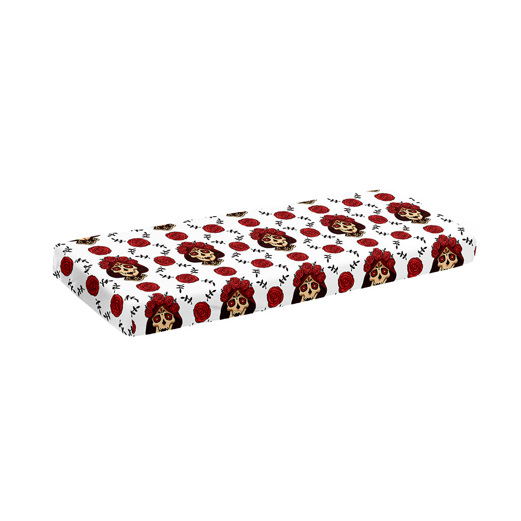 Calavera Girl Skull Pattern Print Piano Keyboard Cover
