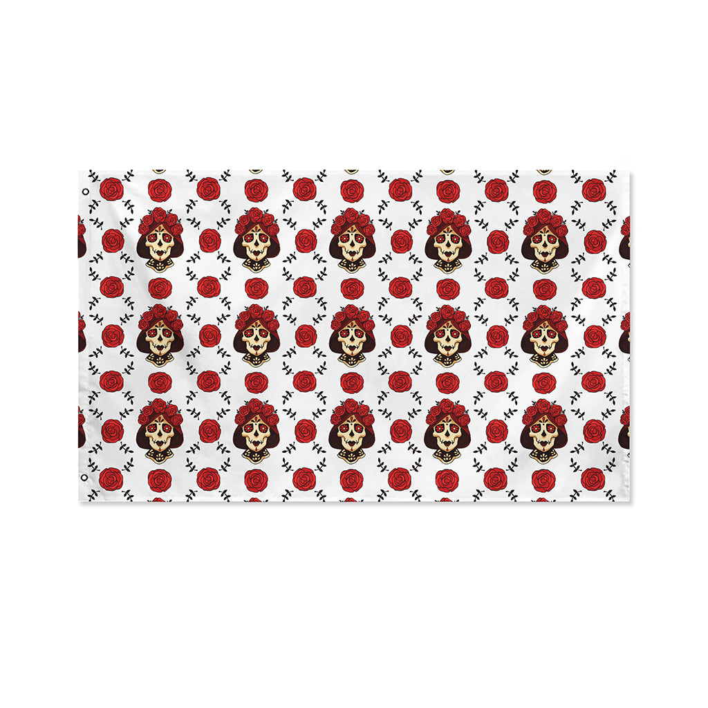 Calavera Girl Skull Pattern Print Polyester Flag