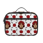 Calavera Girl Skull Pattern Print Portable Lunch Bag