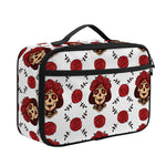 Calavera Girl Skull Pattern Print Portable Lunch Bag
