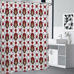 Calavera Girl Skull Pattern Print Premium Shower Curtain
