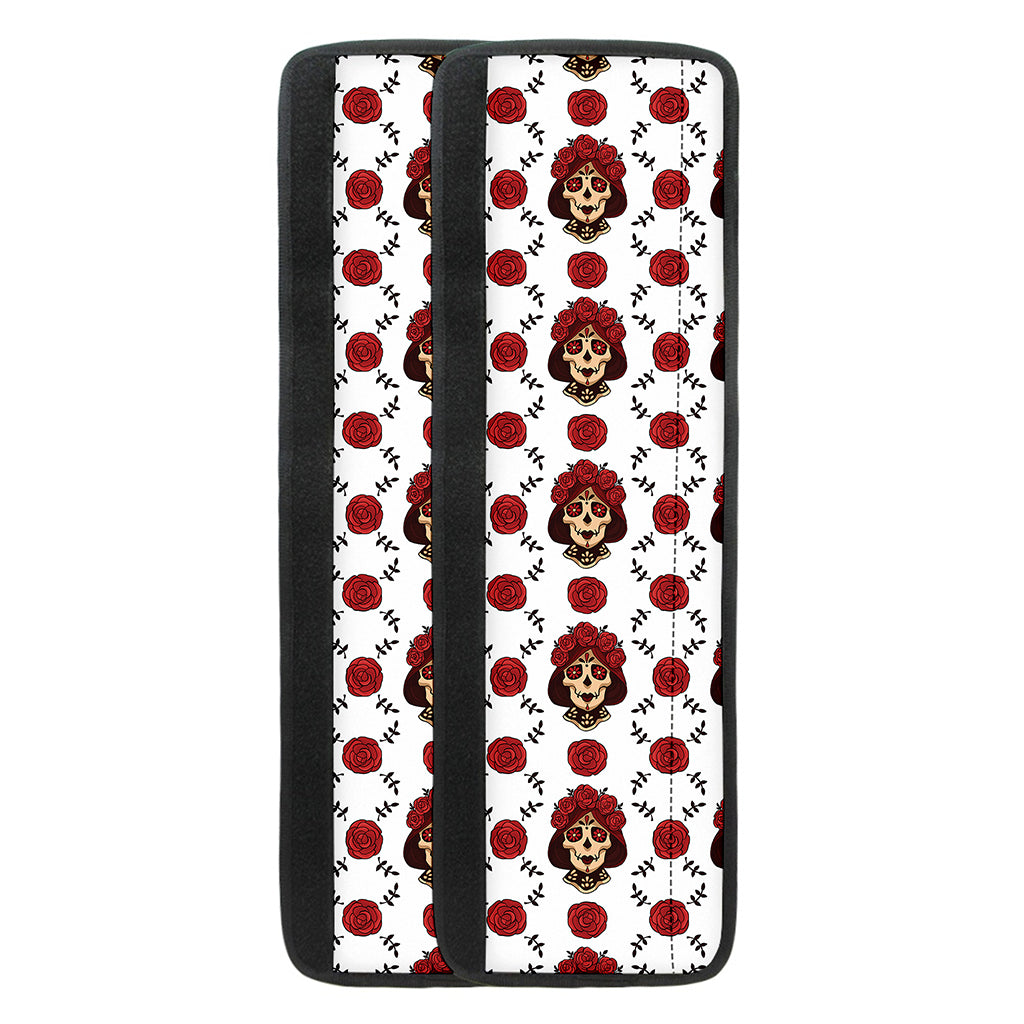 Calavera Girl Skull Pattern Print Refrigerator Handle Covers