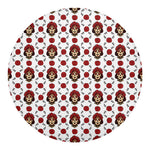 Calavera Girl Skull Pattern Print Round Blanket