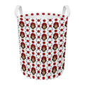 Calavera Girl Skull Pattern Print Round Laundry Basket