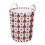 Calavera Girl Skull Pattern Print Round Laundry Basket
