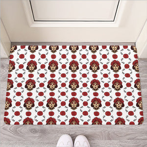 Calavera Girl Skull Pattern Print Rubber Doormat