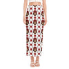 Calavera Girl Skull Pattern Print Side Slit Maxi Skirt