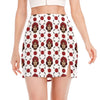 Calavera Girl Skull Pattern Print Side Slit Mini Skirt