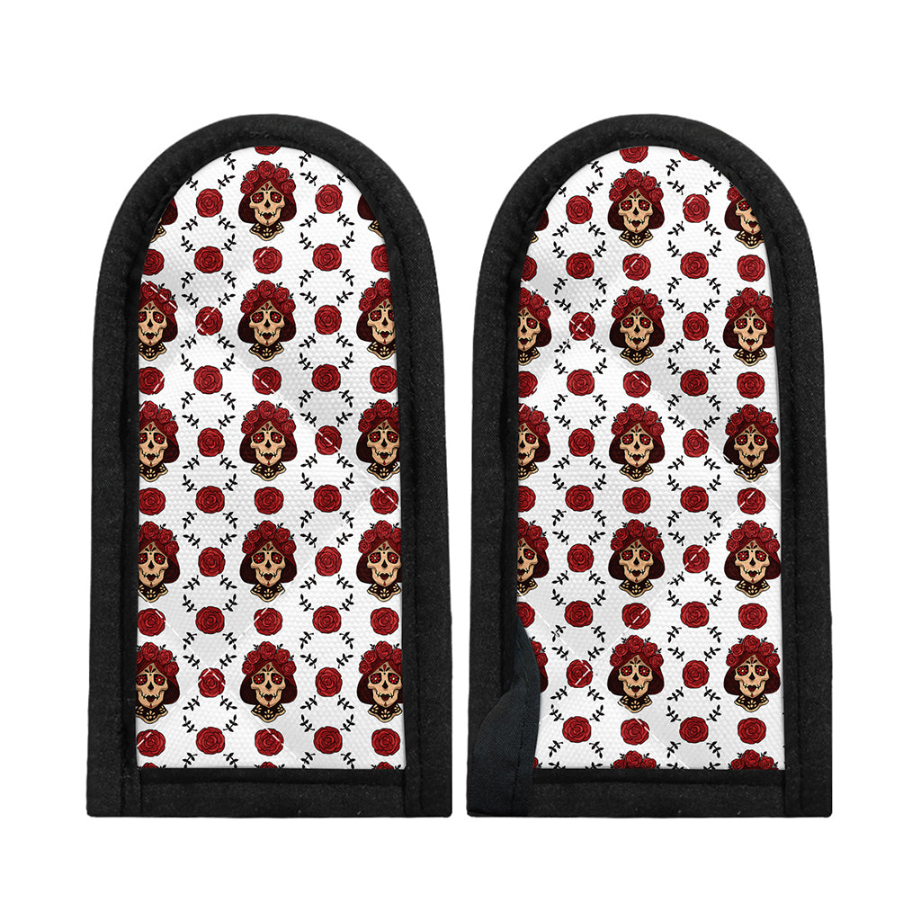 Calavera Girl Skull Pattern Print Skillet Handle Cover