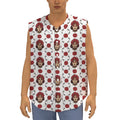 Calavera Girl Skull Pattern Print Sleeveless Baseball Jersey