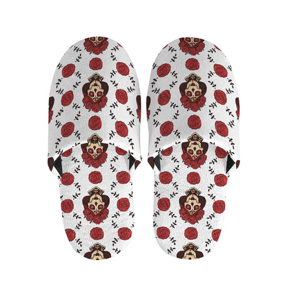 Calavera Girl Skull Pattern Print Slippers
