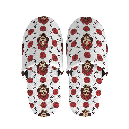 Calavera Girl Skull Pattern Print Slippers