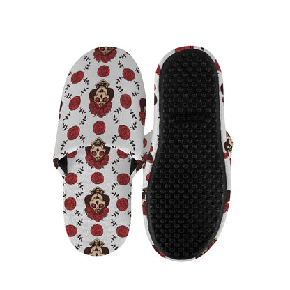 Calavera Girl Skull Pattern Print Slippers