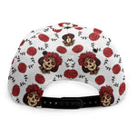 Calavera Girl Skull Pattern Print Snapback Cap