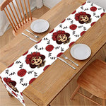 Calavera Girl Skull Pattern Print Table Runner