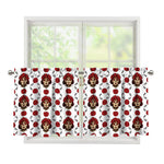 Calavera Girl Skull Pattern Print Tier Curtains