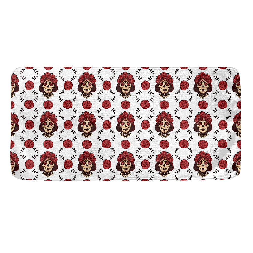 Calavera Girl Skull Pattern Print Towel