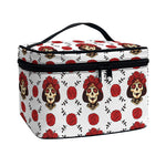 Calavera Girl Skull Pattern Print Travel Makeup Bag